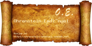 Ohrenstein Emánuel névjegykártya